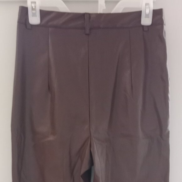 Faux Leather Pant Size M Brown NWOT - Picture 11 of 13